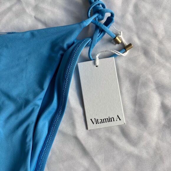 Vitamin A Classic Tie Side ABL Bikini Bottoms in Sky Blue - Picture 6 of 8